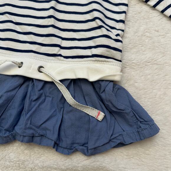 Nautical Stripes Chambray Skirted Top sz 5 Nautical theme top - Picture 2 of 5